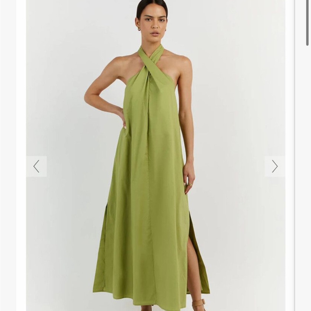 Dissh Olivia Lime Cotton Midi Dress (NWOT)